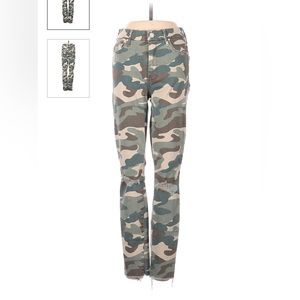 MOTHER LOOKER CAMO DISTRESSED KNEE JEANS